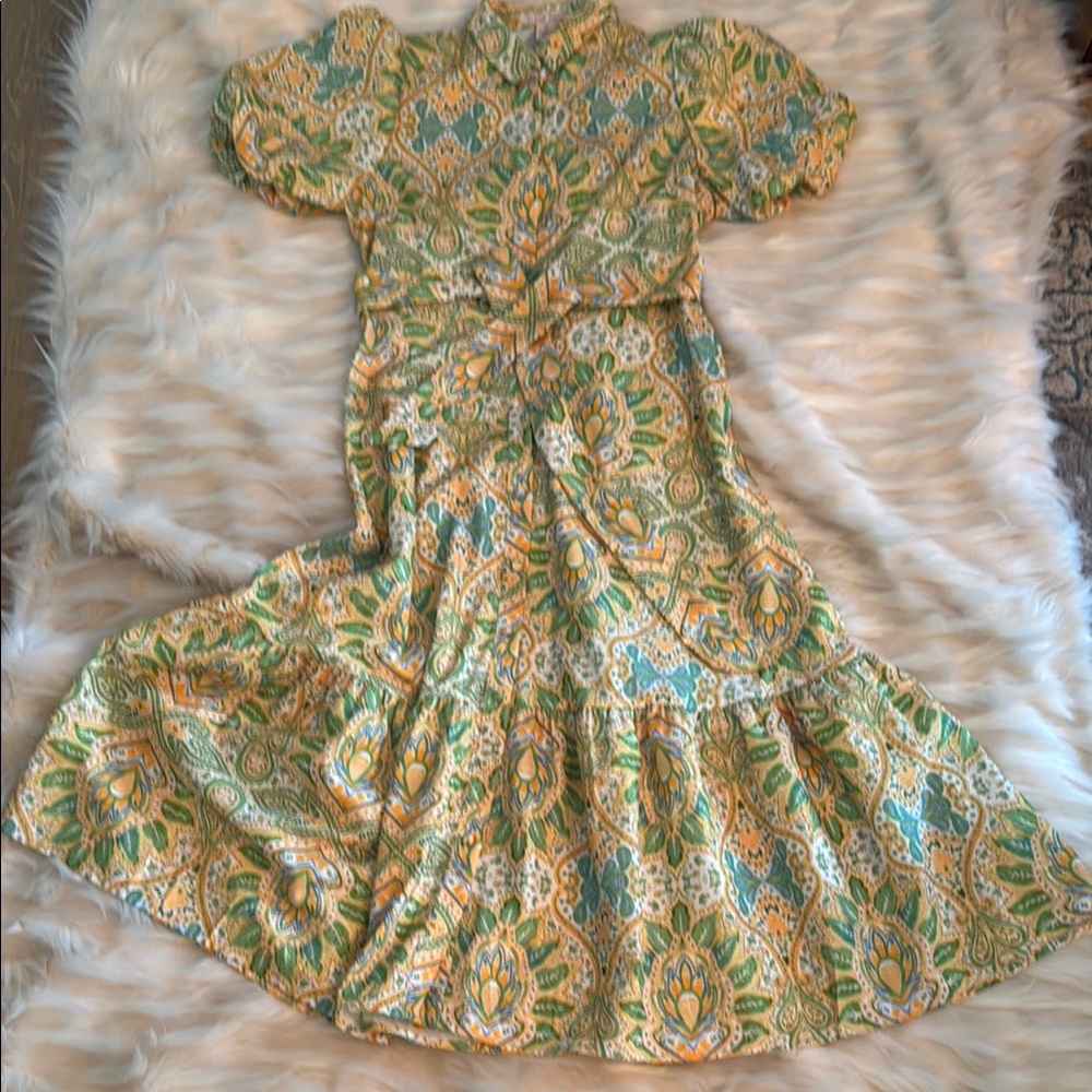 Flying Tomato Green and Yellow Maxi Dress